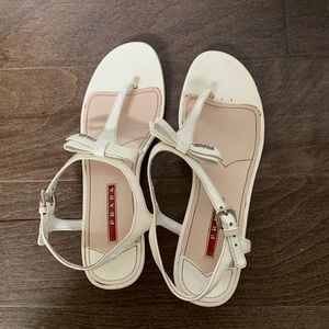 Prada bow wedge thong sandals. No size listed, seems like women’s 6.5/7.